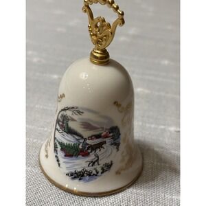 Vintage Currier & Ives Christmas Bell 1981 Christmas Tree Gorham Fine China